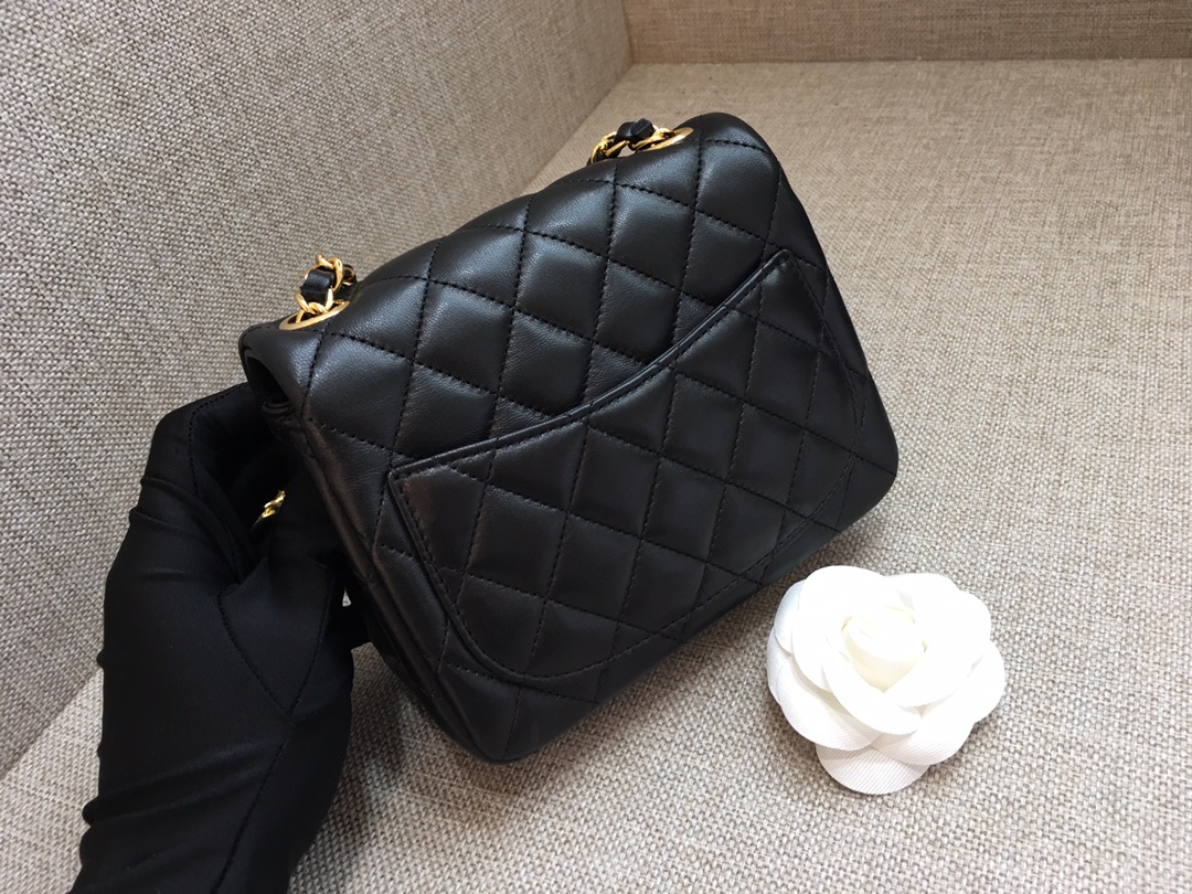 Mini Classic Flap Lambskin Bag A01115 Black/Gold